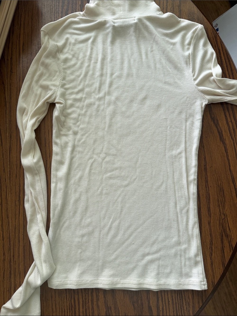 Cream color Ribbed Turtleneck - Picture 4 of 5